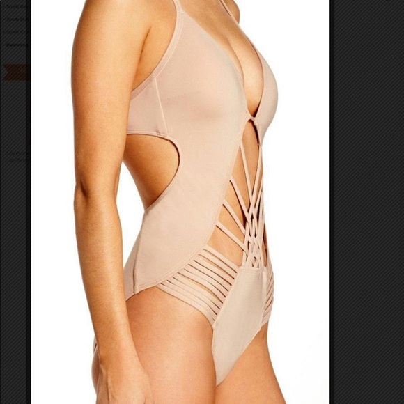 KENNETH COLE MACRAME CRISS CROSS PUSH UP SWIMSUIT - Picture 2 of 8